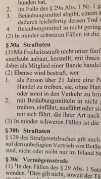 § 30a BtMG nicht geringe Menge Amphetamin